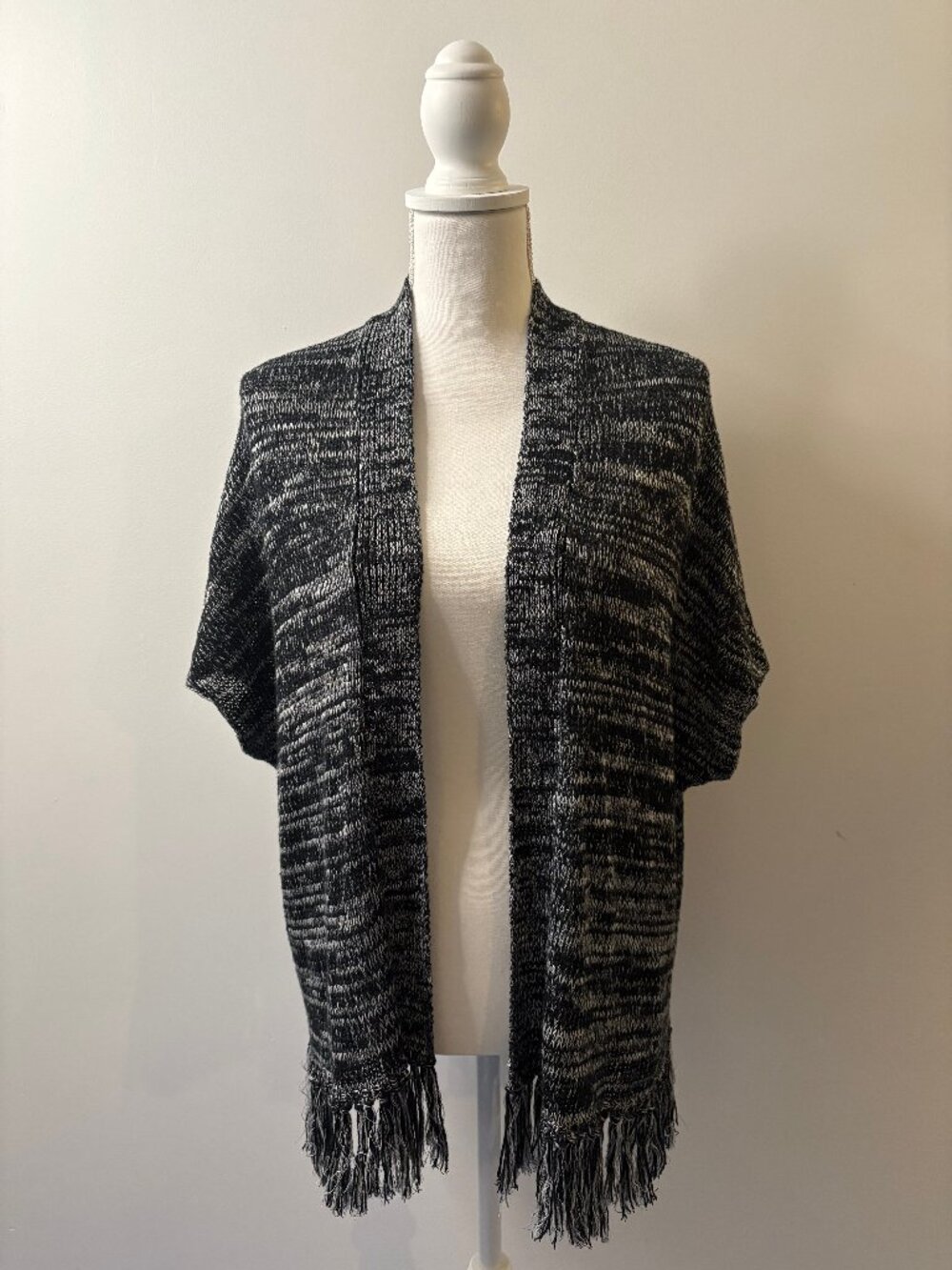 Joie Linen Knit Cardigan Shawl Black Size XXS
